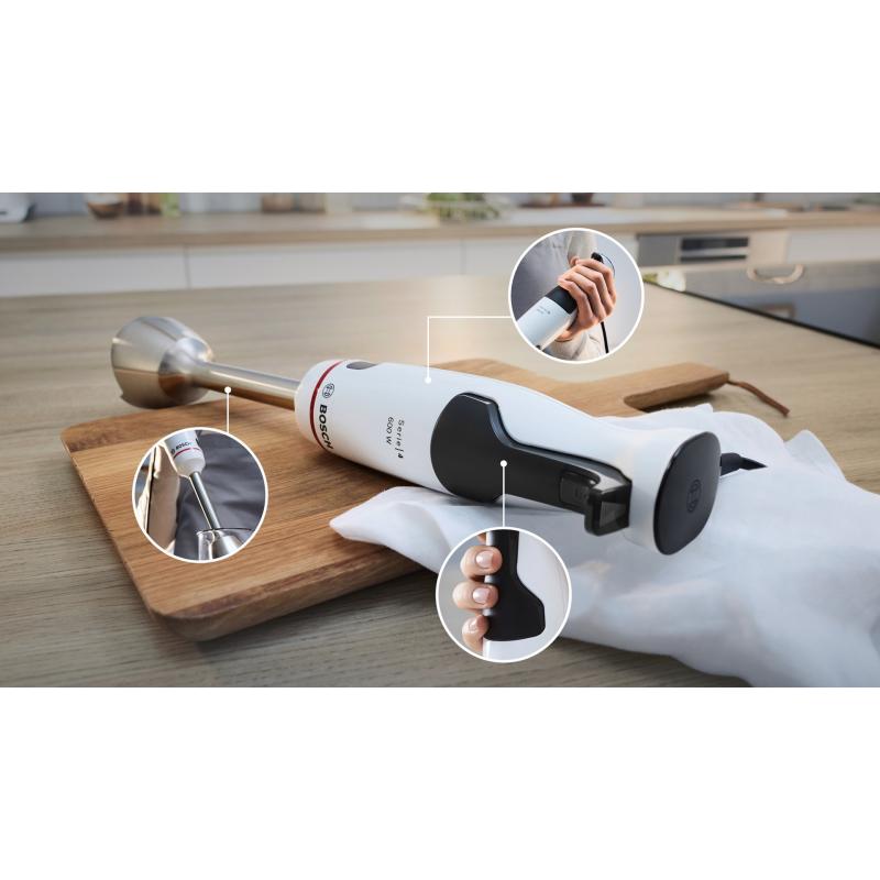 Bosch Serie 4 MSM4W210 licuadora 0,6 L Batidora de inmersión 600 W Negro, Blanco