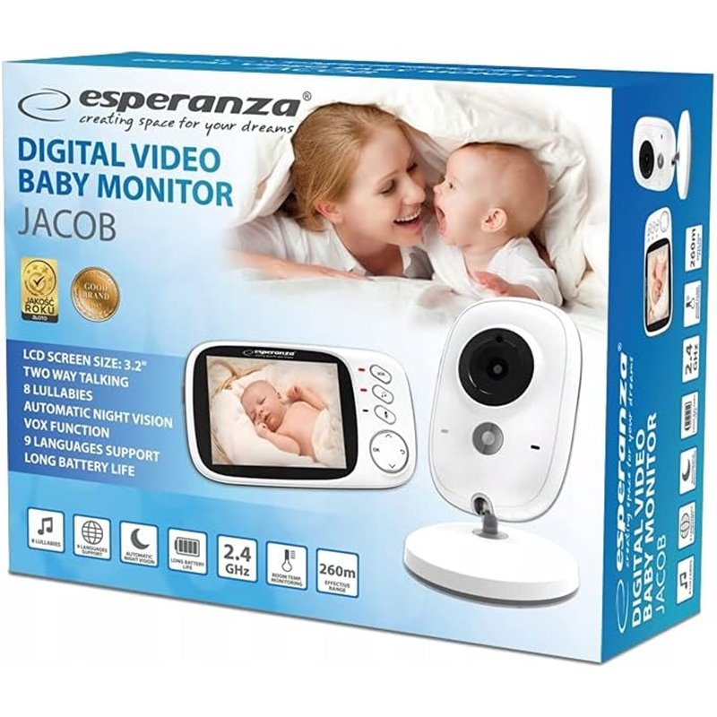 Esperanza EHM002 Moniteur LCD pour bébé 3,2" Blanc