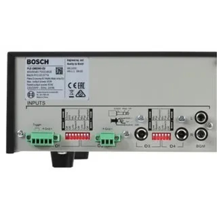 Bosch Ple-1me060-eu Mixer Amplificatore da 60 W con 4 microfoni e ingresso per musica di sottofondo.