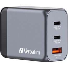 Caricatore da muro universale Verbatim GNC-65/ 2xUSB Type-C/ 1xUSB/ 65W