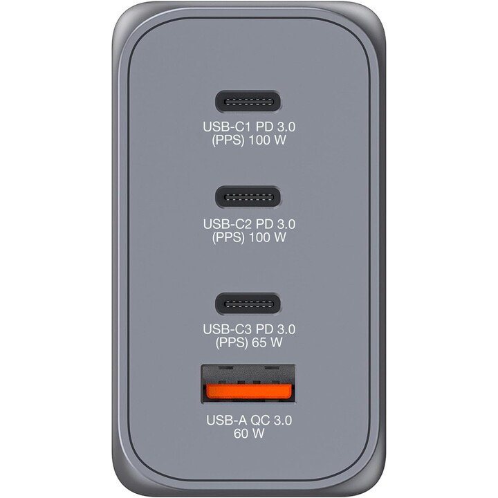 Carregador de parede universal Gan Verbatim GNC-200/ 3xUSB tipo C/ 1xUSB/ 200W