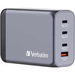 Cargador Gan de Pared Universal Verbatim GNC-240/ 3xUSB Tipo-C/ 1xUSB/ 240W