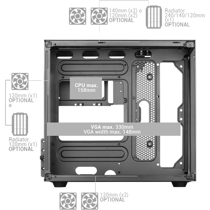 Mars Gaming MC-VIEW Minitower Gaming Box/ Pink