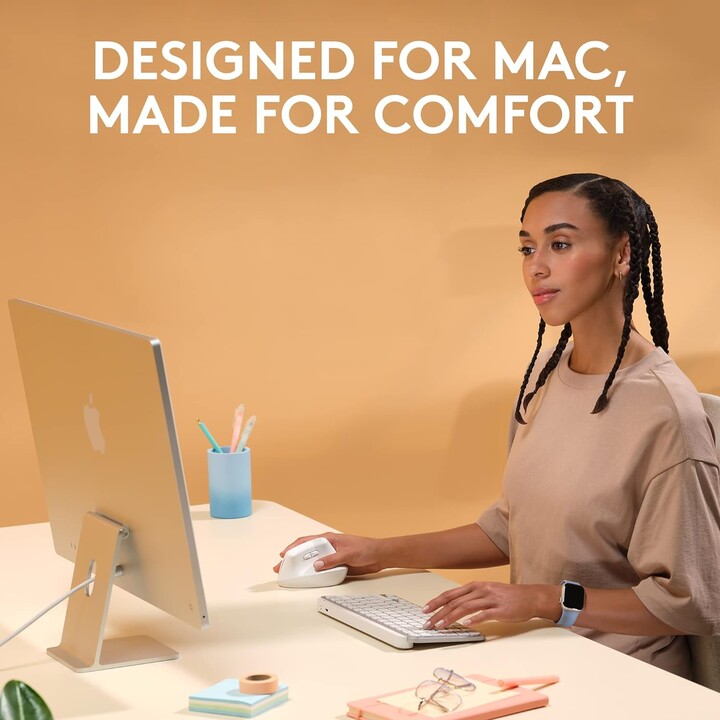 Mouse ergonomico verticale wireless Logitech Lift per Mac bianco