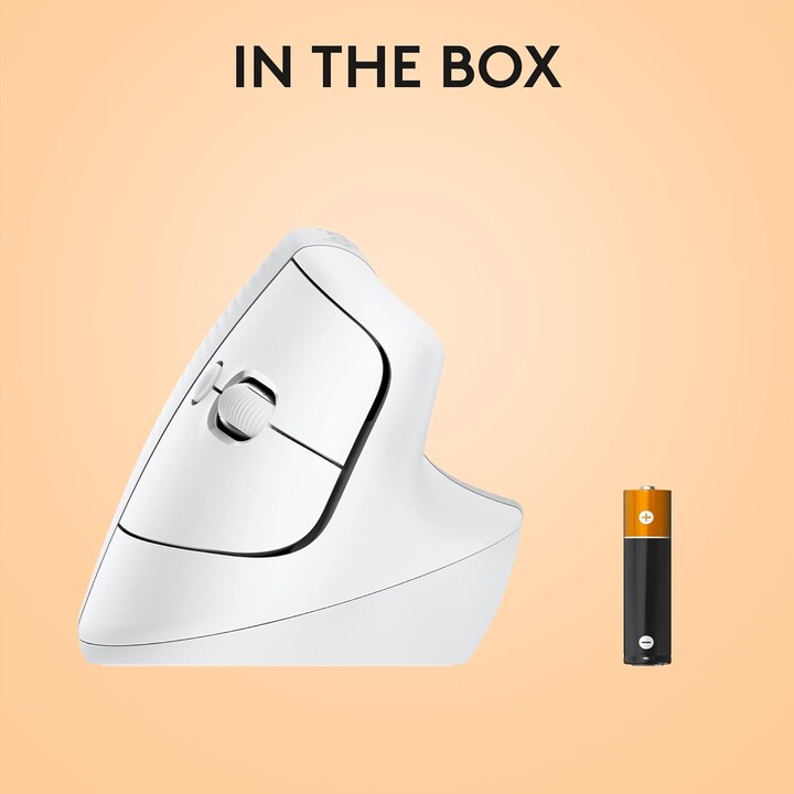 Logitech Lift for Mac Mouse ergonômico vertical sem fio branco