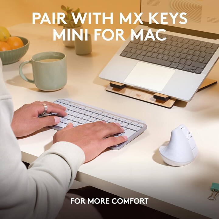 Logitech Lift for Mac Wireless Vertical Ergonomic Mouse White