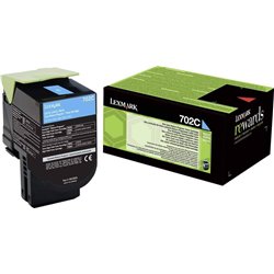 Lexmark Original 702C Toner Cian 1000 Páginas Para Cs310Dn / N, Cs410Dn / Dtn / N, Cs510De / Dte