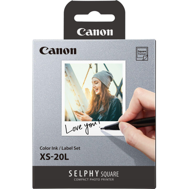 Canon Xs-20L Cartucho De Cinta Origina Y Kit De Papel 72X85 Mm: 20 Hojas Para Selphy Square Qx10