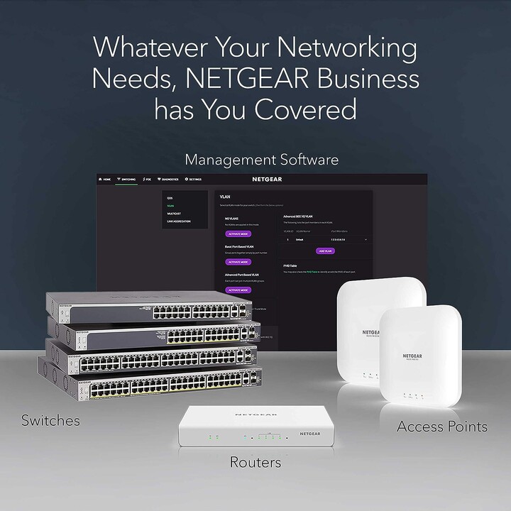 Netgear GS524UP-100EUS switch Gigabit não gerenciado de 24 portas PoE++ 480 W preto