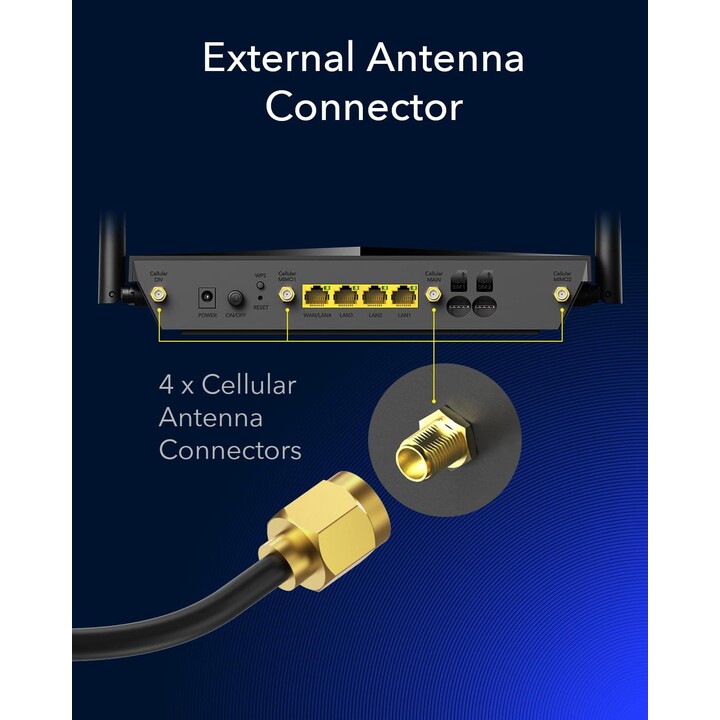 Cudy LT700 router inalámbrico Gigabit Ethernet Doble banda (2,4 GHz / 5 GHz) 4G Negro