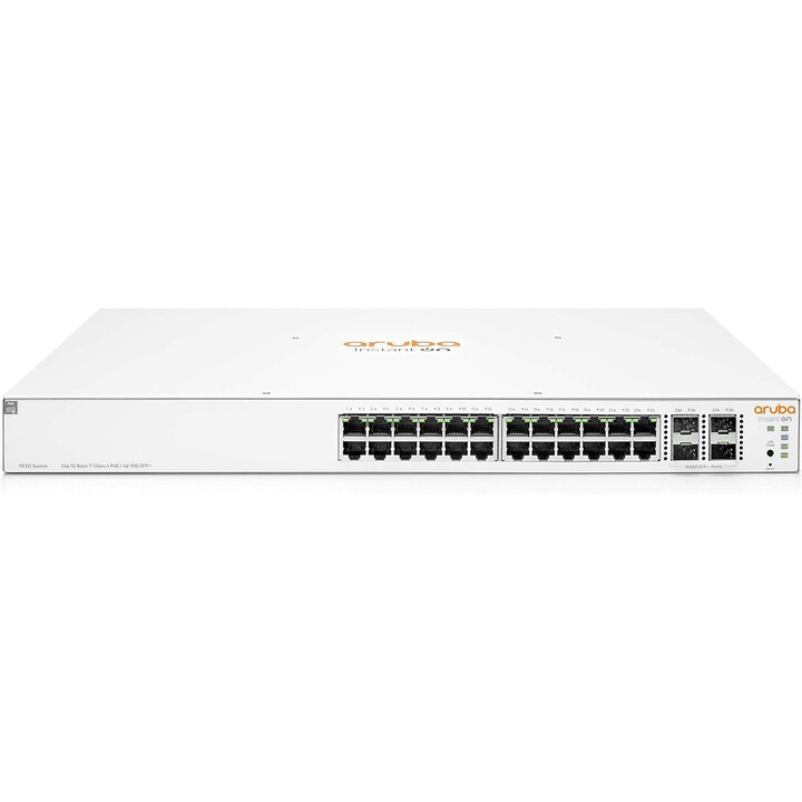 HPE Aruba Instant On 1930 24G 4SFP+ 195W PoE (24 puertos Gigabit 195W PoE administrado + 4x Gigabit SFP 1U Rack JL683B)