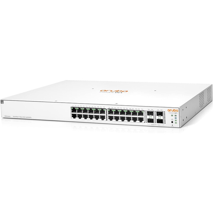 HPE Aruba Instant On 1930 24G 4SFP+ 195W PoE (gestito 24 porte Gigabit 195W PoE + 4x Gigabit SFP 1U Rack JL683B)