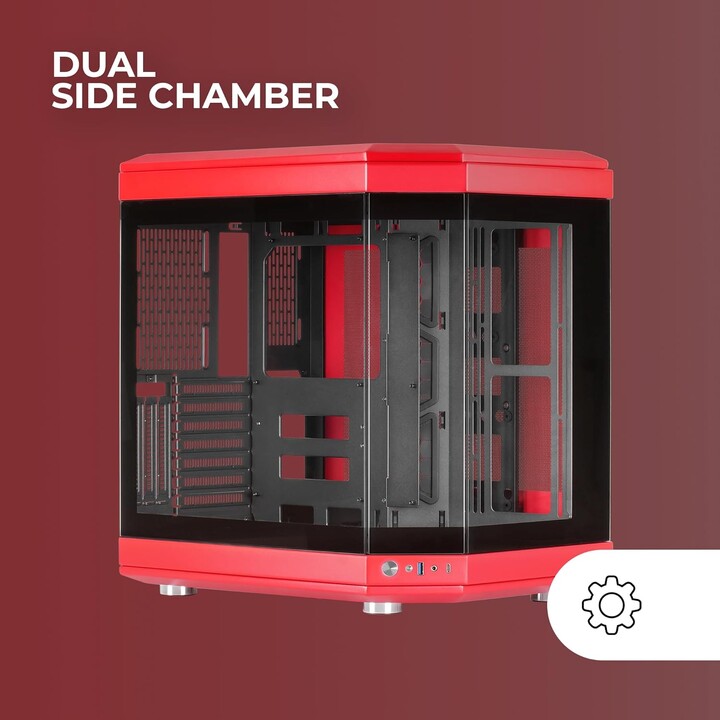 Mars Gaming MC-3T/Rotes Semi-Tower-Gaming-Gehäuse