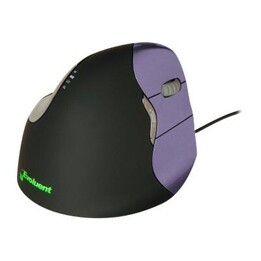 Evoluent VerticalMouse 4 Small - Maus - Für Rechtshänder - optisch - 6 Tasten - kabelgebunden - USB - Schwarz -blau