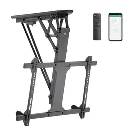 Suporte elétrico de teto Maclean para TV, suporte TUYA, VESA máx. 600x400, para paredes inclinadas, controle remoto, 32"-70
