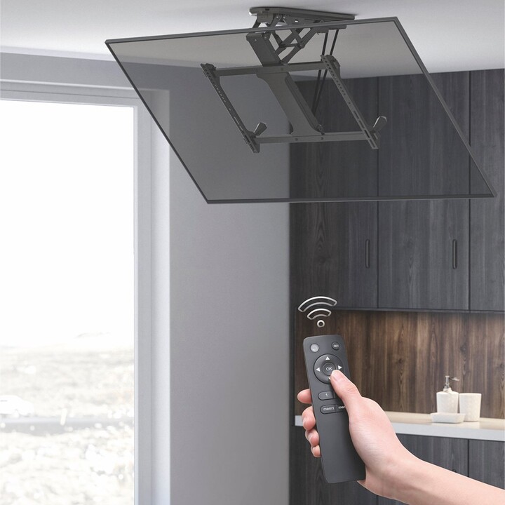Maclean Electric Ceiling Mount for TV, TUYA Mount, VESA Max. 600x400, for inclined walls, remote control, 32"-70
