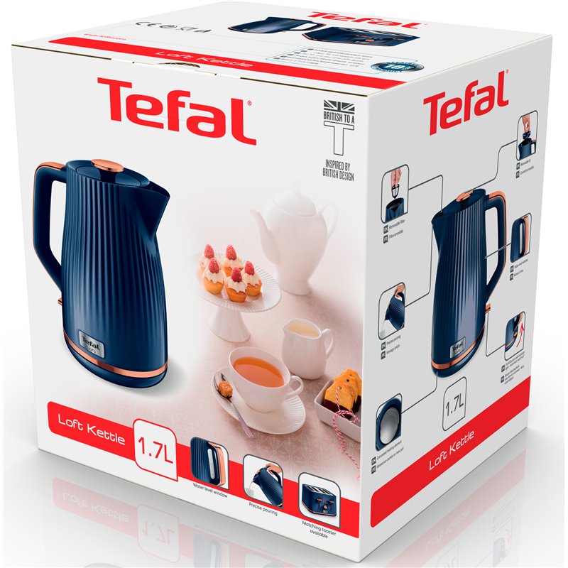 Tefal Loft KO251430 electric kettle 1.7 L Blue