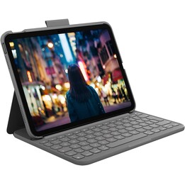 Teclado Logitech Slim Folio para Apple iPad 10.9 grafite QWERTZ DE