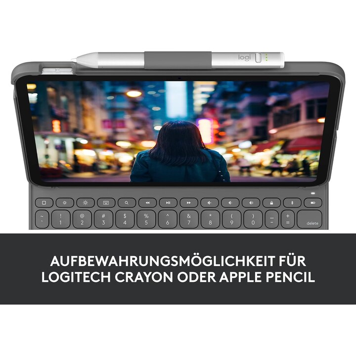 Teclado Logitech Slim Folio para Apple iPad 10.9 grafite QWERTZ DE
