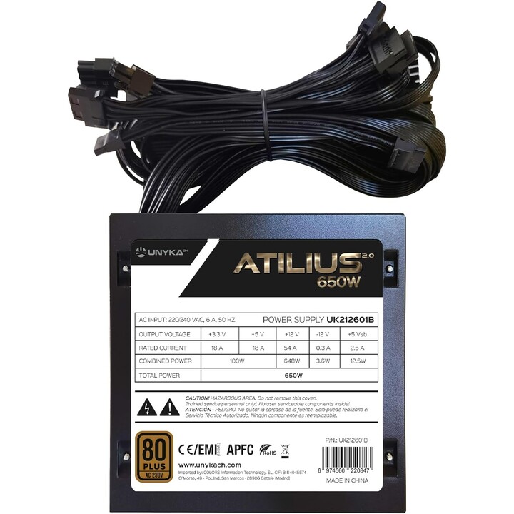 Unyka Atilius 2.0 80 Plus Bronze 650W
