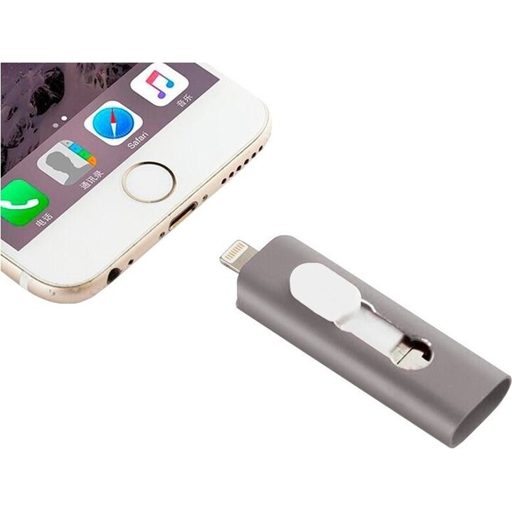 USB-C / Lightning / USB 64GB Cool Silver Memory