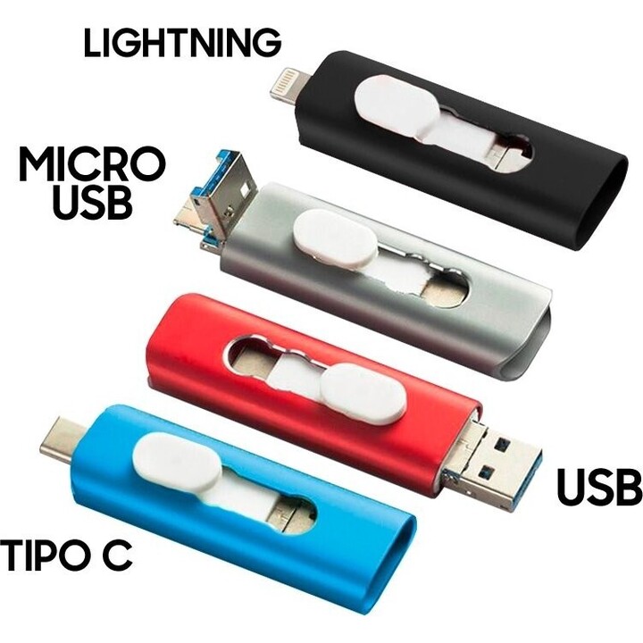 Memória USB-C / Lightning / USB 64GB Cool Silver