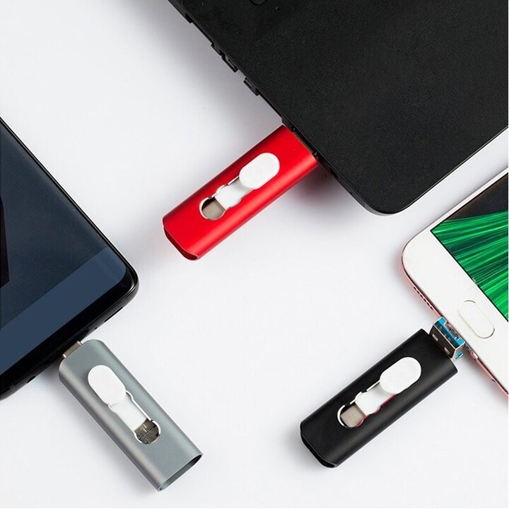 USB-C / Lightning / USB 64GB Cool Silver Memory